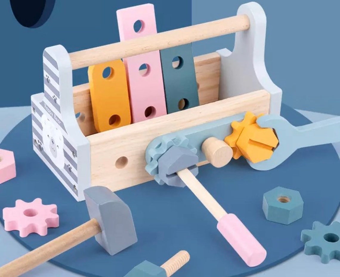 Childrens Toolbox Baby Montessori Wooden Early Education Etsy