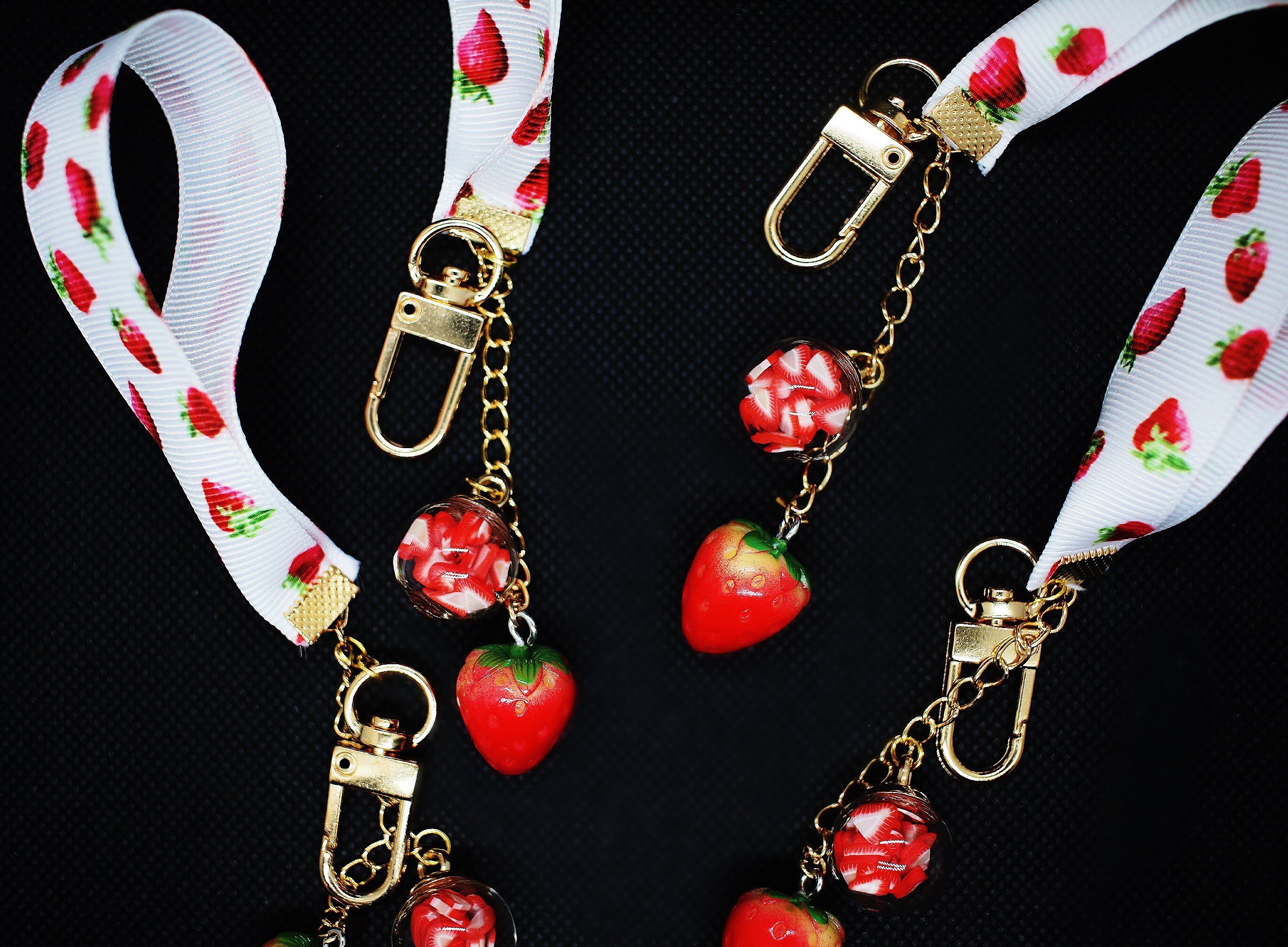 Strawberry keychain cute strawberry keychain handmade Etsy