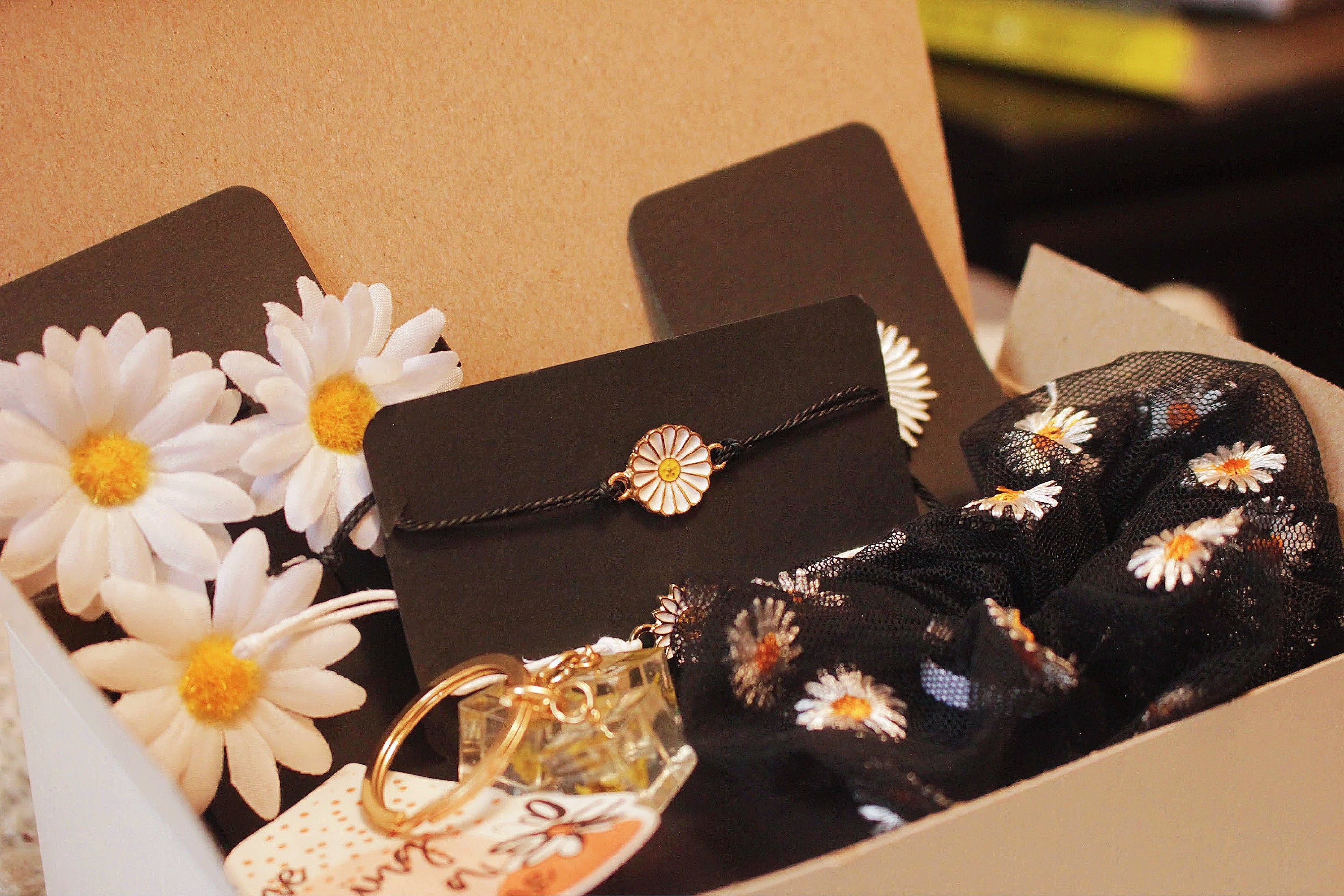 Daisy Gift Set Goodie Box Daisy Keychains Daisy Bracelet Daisy Pin