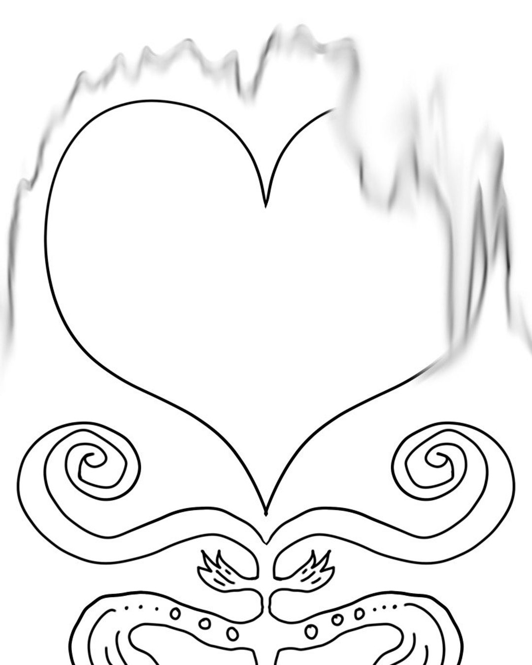 Printable Coloring Sheet - Heart - Etsy