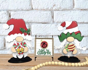 Christmas Countdown Wooden Gnome Interchangeable Decor / Presents / Santa / Candy Cane / Interchangeable Insert GNOME and SIGN Insert ONLY