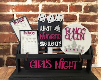 BUNCO / Girls Night / Dice / Bunco Queen / Interchangeable Wagon Decor / Game Night