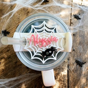 Halloween Cute Spider and Spider Web Stanley Topper Fits H2O 20/30/40oz / Blood / Killer/ Halloween / Pumpkin / Ghost Stanley Cup Topper