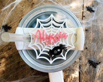 Halloween Cute Spider and Spider Web Stanley Topper Fits H2O 20/30/40oz / Blood / Killer/ Halloween / Pumpkin / Ghost Stanley Cup Topper