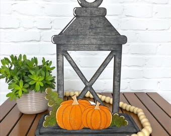 Fall Pumpkin Wooden Lantern Tea Light Interchangeable Decor / Fall  / Shelf & Table Decor / Interchangeable Insert ONLY