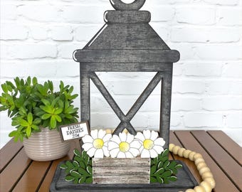Daisy Summer Flower Basket Wooden Lantern Tea Light Interchangeable Decor / Flower / Shelf Decor / Interchangeable Insert ONLY / Daisies
