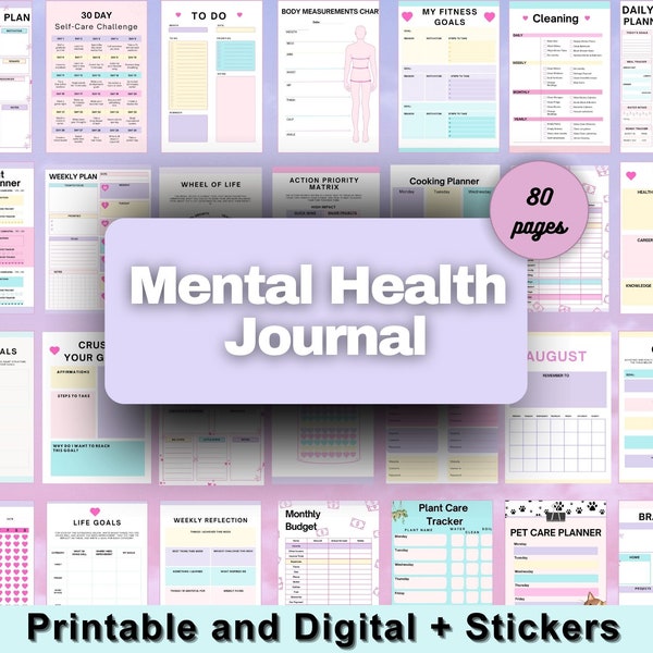 Anxiety and Depression Workbook | Goodnotes Digital Journal Digital Planner Printable Mental Health