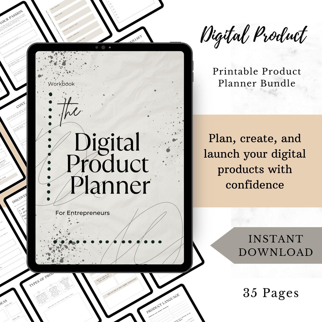 Digital Product Planner Printable | Product Creation, Marketing ...