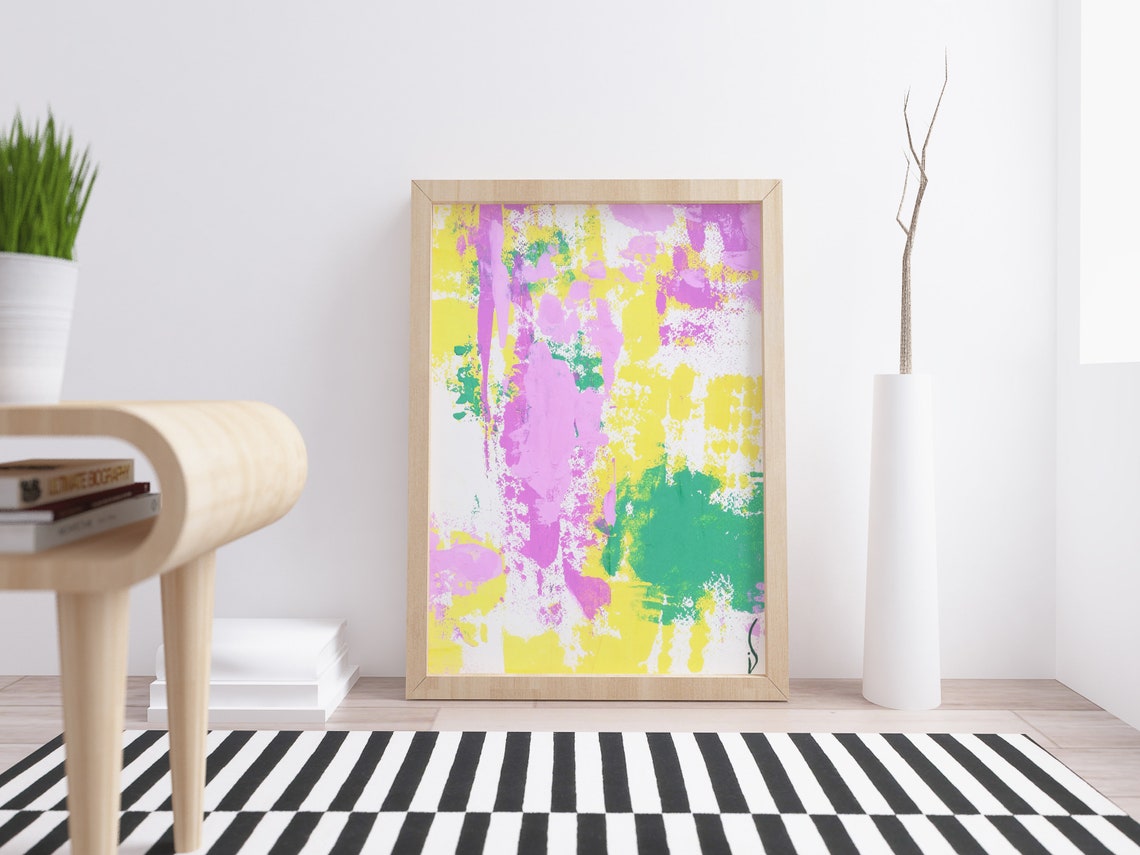 Original abstract painting in pastel colors Wall art Etsy