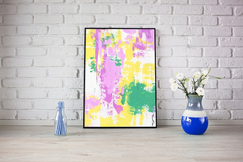 Original abstract painting in pastel colors Wall art Etsy