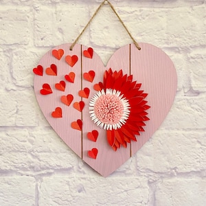 Paper Sunflower Heart Sign | Personalized Gift | Sunflower Decor | Home Decor | Gift for Her | Paper Flower Gift | Custom Gift