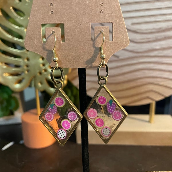 Pink Fruit Earrings