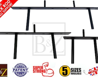 B&Z Heavy Duty Long Concealed Invisible Hidden Floating Oak Reclaim Railway Slipper Wooden Shelf Brackets For Your DIY Projects
