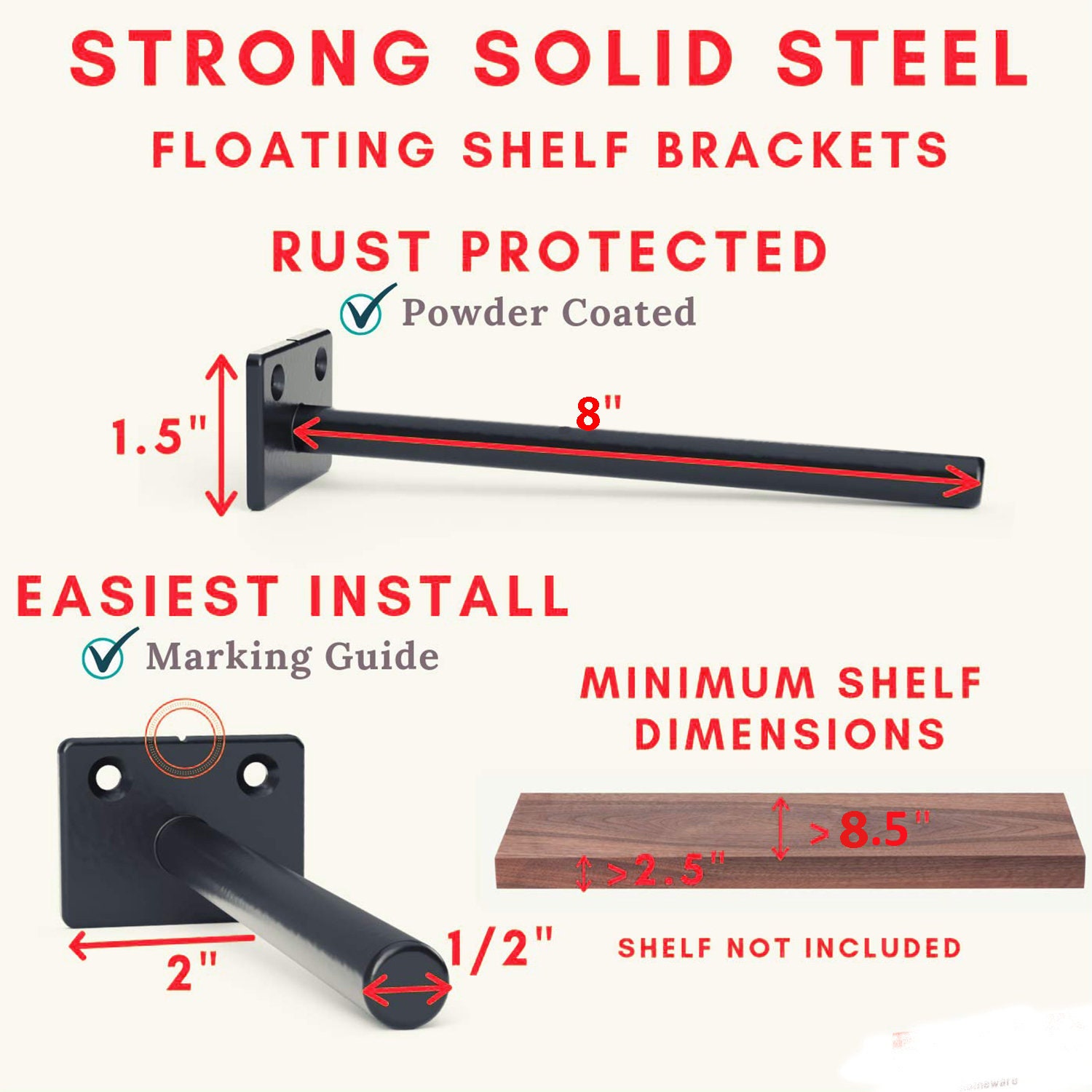 Concealed Shelf Brackets Heavy Duty Floating Shelf Brackets Etsy UK