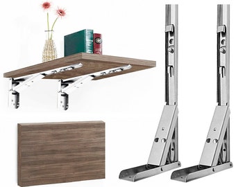 B&Z Heavy Duty Folding Shelf Brackets Stainless Steel Collapsible Ftype (Pair)