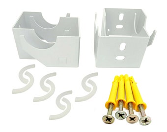 Designer Vertical Column Dual Arm Radiator Brackets (White)