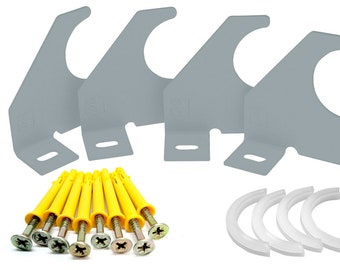 Universal Designer Radiator Wall Mount Brackets ( Silver ) With Free Fixing Kit
