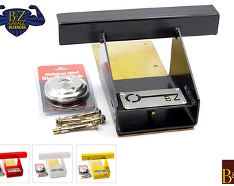 B&Z Heavy Duty Up and Over Garage Door Security System Defender Protector Lock Shed Lock DLock Padlock + Bracket + Fixings Plate _ 4 COLORS