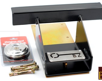 B&Z Heavy Duty Security System Garage Door Defender Lock Padlock + Fixings (BLACK)