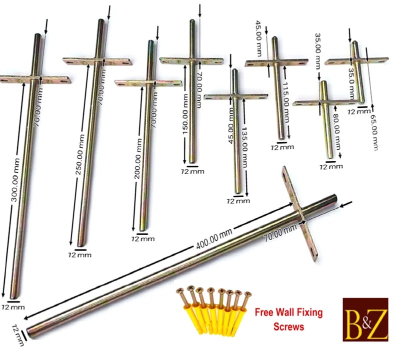 B&Z Heavy Duty Long Concealed Invisible Hidden Floating Shelf Brackets Support For Heavy Wooden Oak Mantle Timber Scaffold Board Shelf image 1
