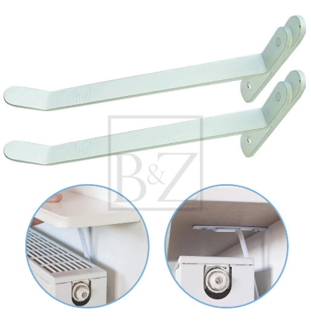B&Z Energy Saving Radiator Shelf Brackets in White for Radiator Shelves ...