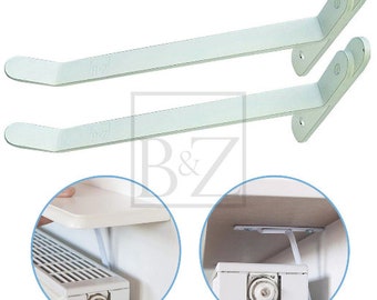 B&Z Energy Saving Radiator Shelf Brackets In White For Radiator Shelves Drill Free (Pair) Brackets