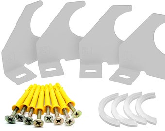 Universal Designer Radiator Wall Mount Brackets (White) With Free Fixing Kit (set of 4 )