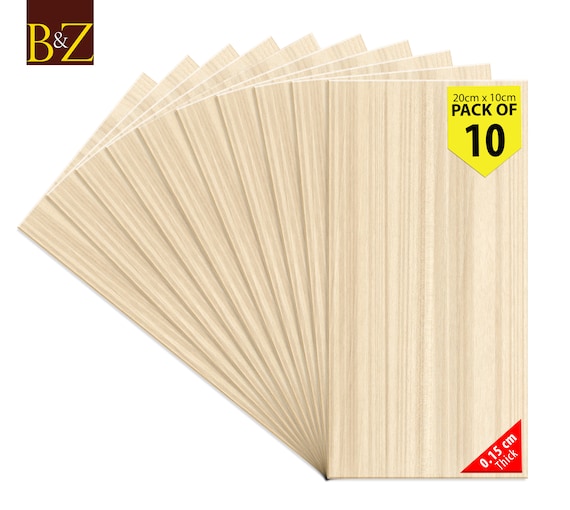 B&Z Paulownia Wood Sheets Unfinished Unpainted Hard Wood | Smooth, Easy to Cut, Nice Grain Pattern | Perfect for DIY, Pyrography, Modeling