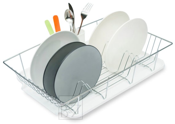 B&Z Dish Drainer Rack, Over the Sink Plate Organizer Extra Deep 4 Unique  Colors Sturdy Rust Proof Spacious Deep Plate Holders 