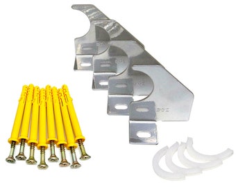 B&Z Universal Designer Radiator Wall Mount Brackets (Chrome) With Free Fixing Kit