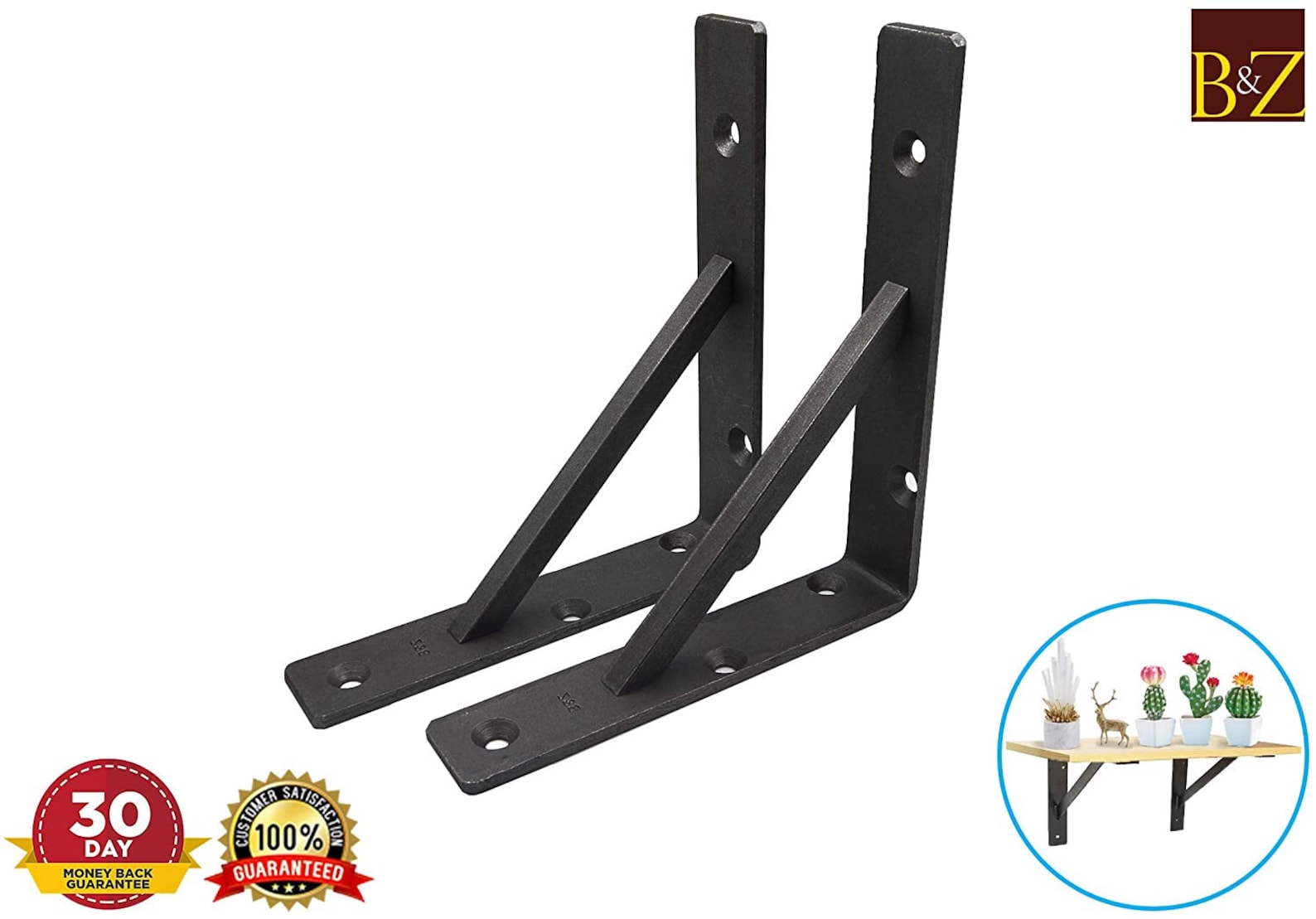 B&Z Heavy Duty Angle Brace Shelf Brackets Industrial Rustic Hand Made