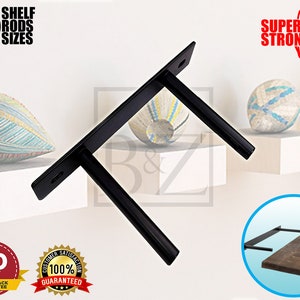 Heavy Duty Floating Shelf Brackets – Invisible Cross Supports For Oak, Timber, Scaffold Board Shelves (135mm, Pack Of 2)