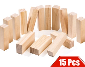 15X - Whittling Wood Blocks Carving Blocks Unfinished Crafting Kit For Beginners and Experts | Best For Carving, Crafting, and Whittling