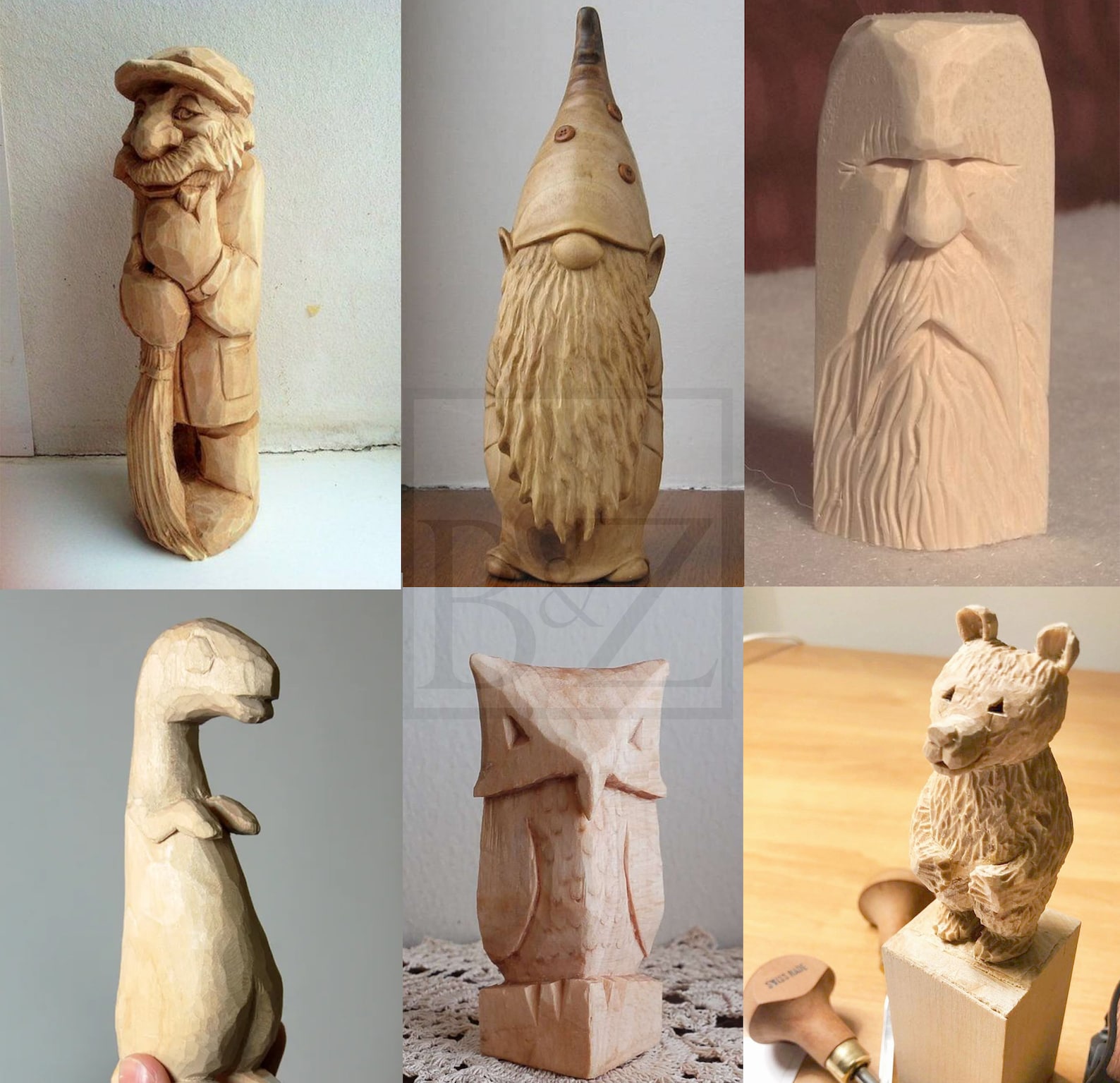 B&Z 15 Pcs Pine Wood Carving Blocks Kit Unfinished Whittling Etsy