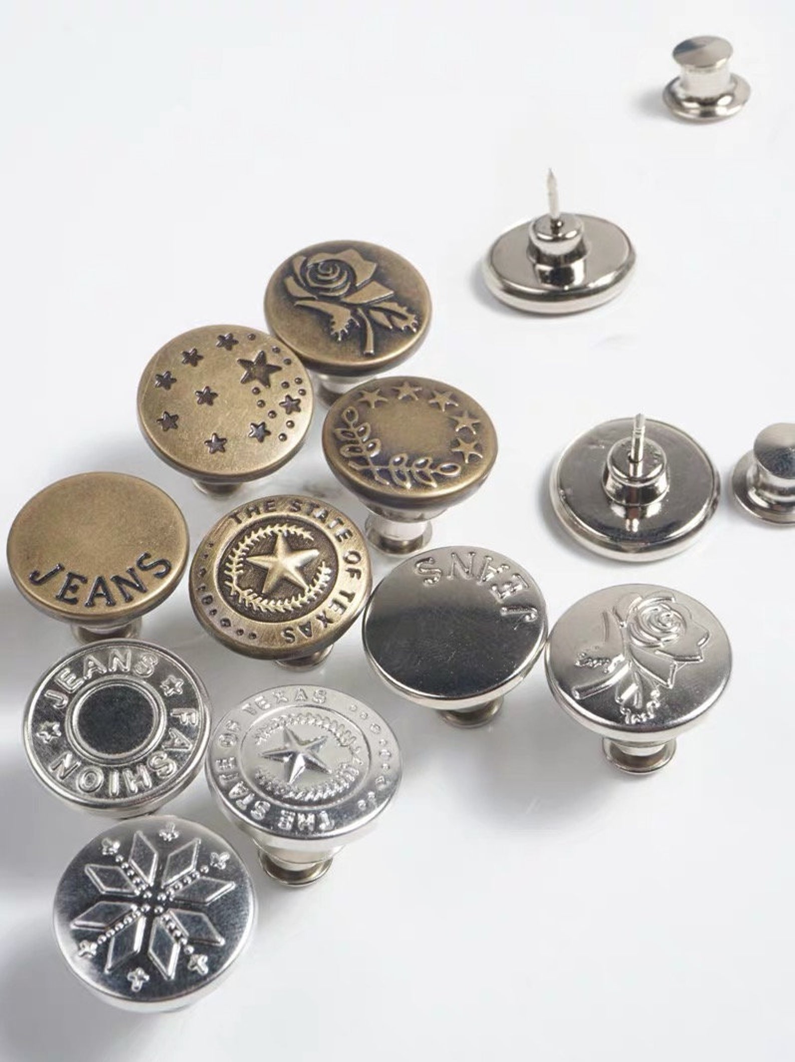 10 pcs 17mm Metal Denim Buttons DIY metal buttons Accessory. | Etsy