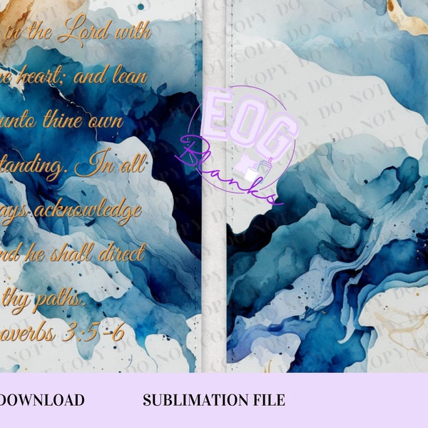 Sublimation Journal Cover PNG Design Trust in the Lord Proverbs 3:5-6