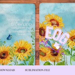 Sublimation Journal Cover PNG Design... Sunflower design Psalm 71:5