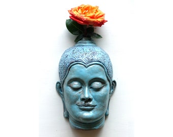 Buddha Buddhist Ceramic Flower Wall Vase Worship Meditation Item Glaze Handmade