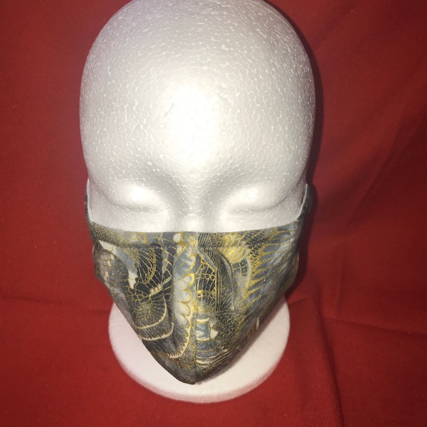 Golden Dragon Wings face mask / made in USA / same day shipping / comfortable / adjustable