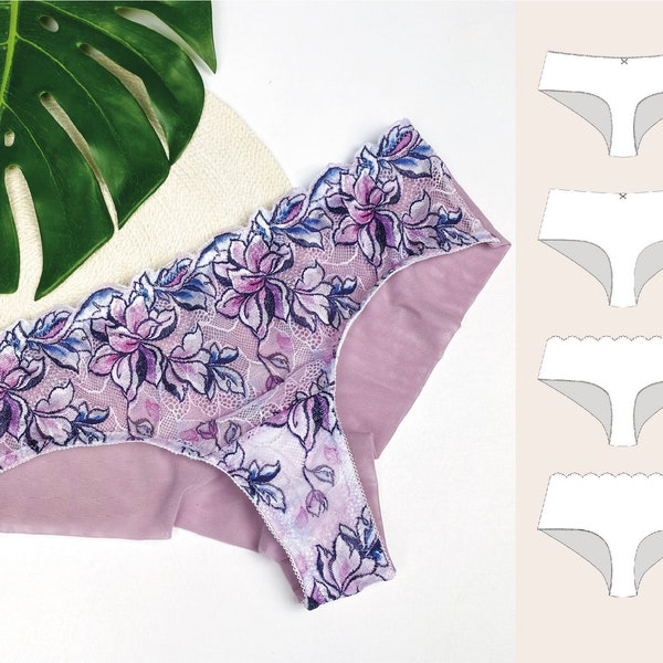 Lace and mesh panty // digital pattern // size EU 32-46 (XXS-XXL)