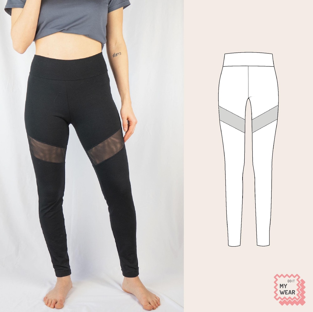 Leggings con inserto trasparente // modello digitale // taglia EU