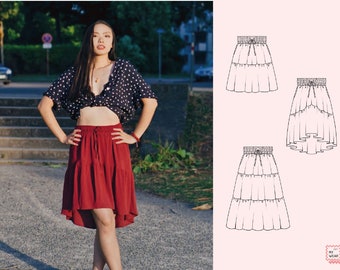 Boho Skirt // digital Sewing Pattern // sizes US 1-12 (ENGLISH)