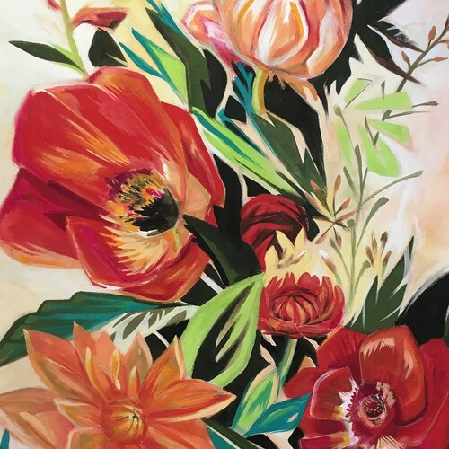 Acrylic Wedding Bouquet Painting Etsy