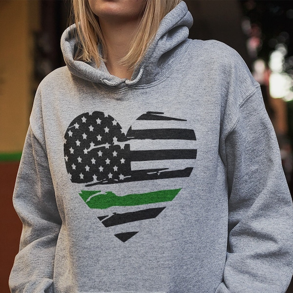 Thin green line hoodie Clearance