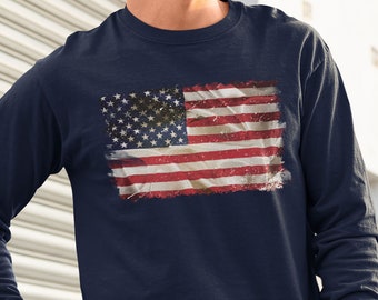 American Flag Pro America Long Sleeve TShirt, Pro America Shirt, Republican Shirt, Republican Gifts, Patriotic Gifts, American Flag Shirt