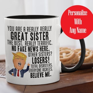 Personalized Funny Trump Coffee Mug, Custom Name Trump Mug, Trump Two Tone Mug, Donald Trump Mug, Trump Christmas Gift, Pro Trump Gift