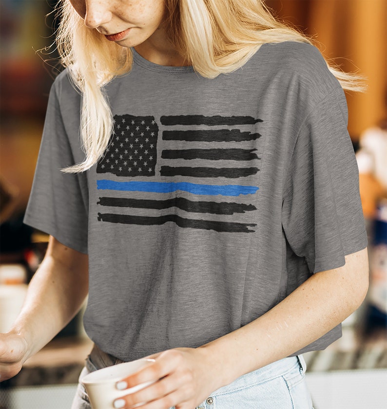 women's blue line shirt