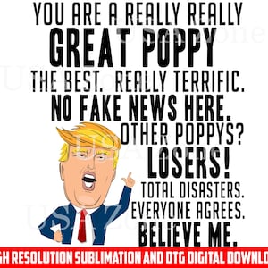 Really Great Poppy Trump SVG, Trump SVG, Trump Layered Cut File, SVG for Poppy Gift, Poppy Cricut Designs, Trump Poppy Png, Trump dtg