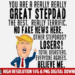 Really Great Stepdad Trump SVG, Trump 2020 SVG, Trump Layered Cut File, SVG for Stepdad Gift, Trump Cricut Svg, Trump Silhouette Svg Png Dtg