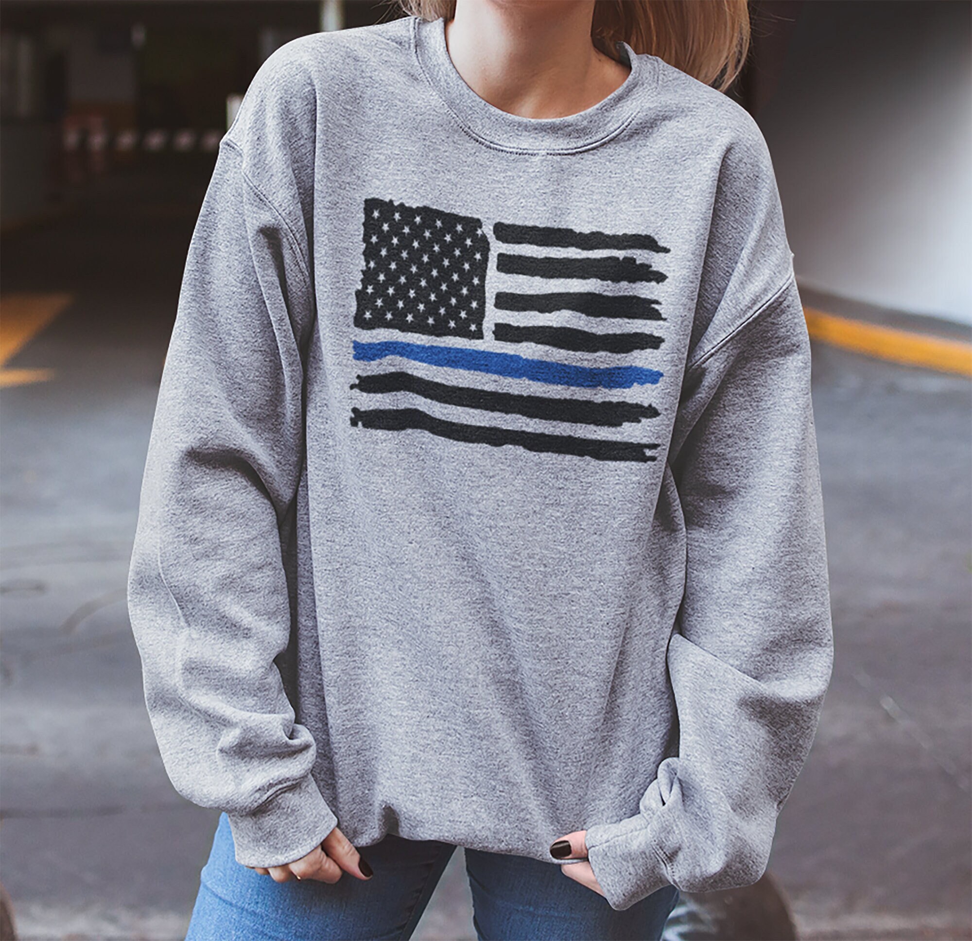 Thin Blue Line Sweatshirt - Etsy
